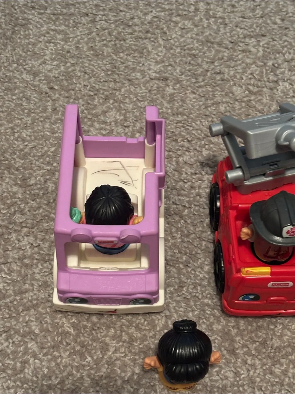 Fisher Price Little People, ice cream, fire truck, tractor